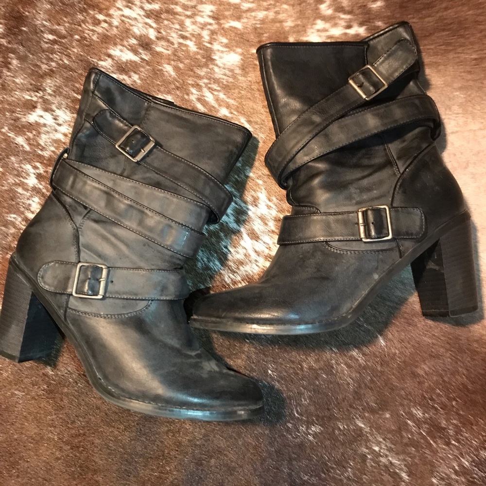 Madden Girl grey mid-calf booties. Size 10.
